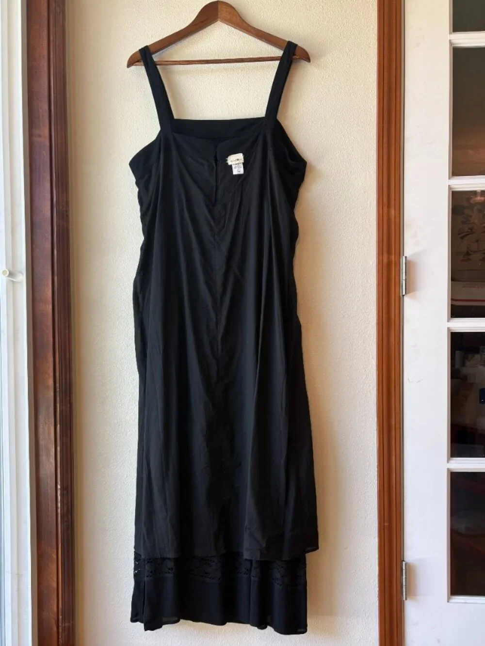 Natural Life 100% Cotton Spring Summer Midi Dress Lace Empire Waist Casual Sz L - Picture 8 of 11